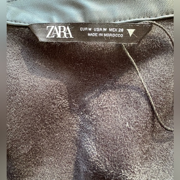 Zara Faux Leather Oversized Jacket Black Size Medium - Picture 10 of 10